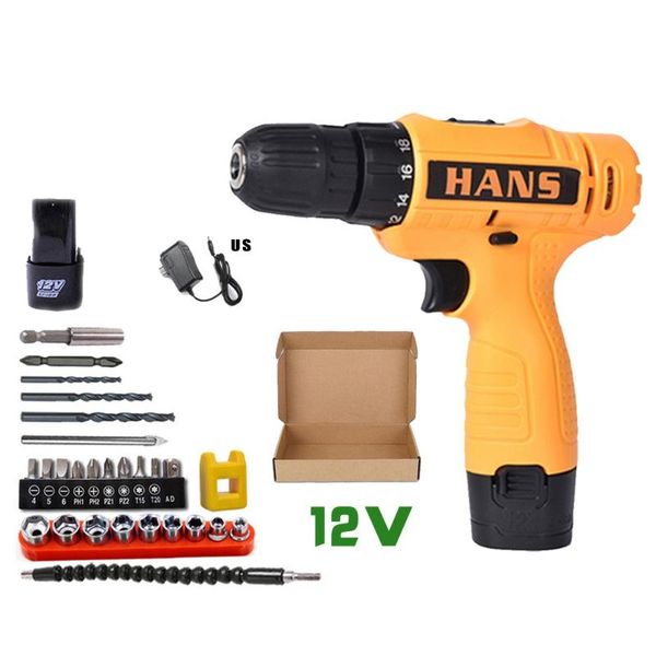 12v us/eu electric impact power hand drill bit battery screwdriver rotary tools set 1*drill+charger+battery+1 set accessories
12v us/eu electric impact power hand drill bit battery screwdriver rotary tools set 1*drill+charger+battery+1 set accessories