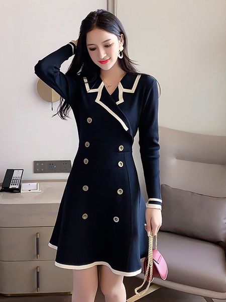 spring autumn casual work party skirts luxury button fashion dresses designer elegant for women a50, Black;gray
spring autumn casual work party skirts luxury button fashion dresses designer elegant for women a50, Black;gray