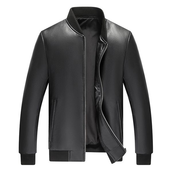 men leather jacket fashion brand quality motorcycle bomber sheepskin leather coats male outerwear autumn spring jacket, Black
men leather jacket fashion brand quality motorcycle bomber sheepskin leather coats male outerwear autumn spring jacket, Black