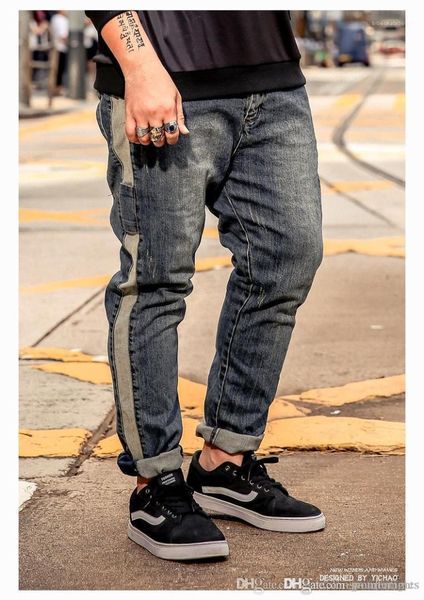 striped blue denim trousers mens designer casual jeans plus size fashion homme pants
striped blue denim trousers mens designer casual jeans plus size fashion homme pants
