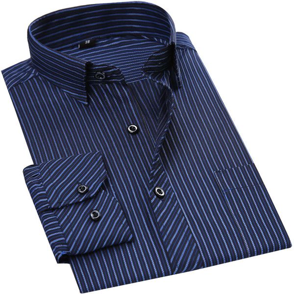 14 styles shirt loose plus size stripe shirt mens business casual long sleeved classic striped male social dress shirts, White;black
14 styles shirt loose plus size stripe shirt mens business casual long sleeved classic striped male social dress shirts, White;black