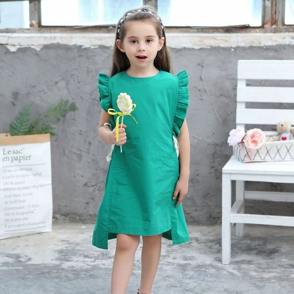 vgiee girls summer dress children's costumes solid green ruffles casual clothes for girls age 8 years, Red;yellow
vgiee girls summer dress children's costumes solid green ruffles casual clothes for girls age 8 years, Red;yellow