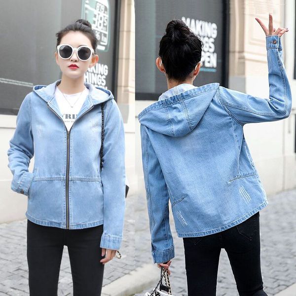spring autumn denim jacket women bomber jacket long sleeve washed blue jeans coat with hooded zipper flap pockets, Black;brown
spring autumn denim jacket women bomber jacket long sleeve washed blue jeans coat with hooded zipper flap pockets, Black;brown