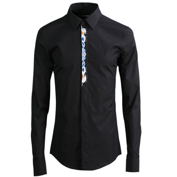 solid color men shirt fashion placket embroidered mens dress shirt long sleeve luxury mens shirts casual men clothes, White;black
solid color men shirt fashion placket embroidered mens dress shirt long sleeve luxury mens shirts casual men clothes, White;black