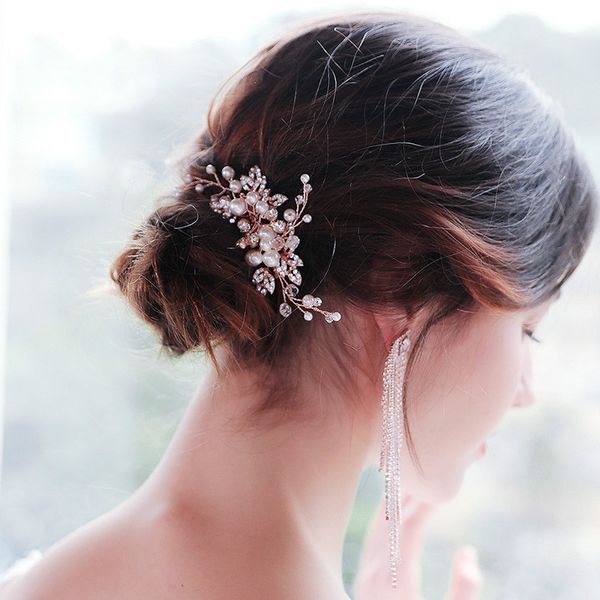 korean simple wedding gown, exquisite handmade pearl crystal alloy comb, bridal drill, hair comb, Golden;white
korean simple wedding gown, exquisite handmade pearl crystal alloy comb, bridal drill, hair comb, Golden;white