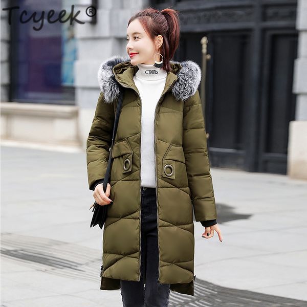 tcyeek thick warm winter women's down jacket female brand clothes 2019 korean 90% duck down coat realfox fur hooded hiver 2027-2, Black
tcyeek thick warm winter women's down jacket female brand clothes 2019 korean 90% duck down coat realfox fur hooded hiver 2027-2, Black