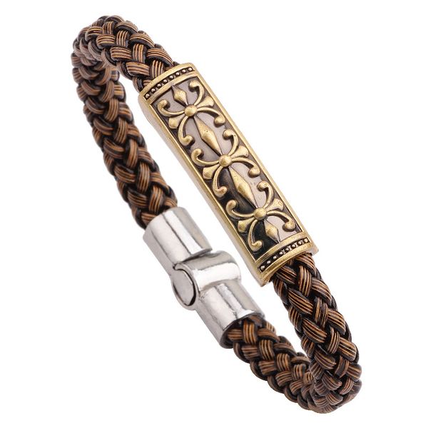 men's snakeskin bracelet magnet bracelet leather woven punk factory wholesale, Black
men's snakeskin bracelet magnet bracelet leather woven punk factory wholesale, Black