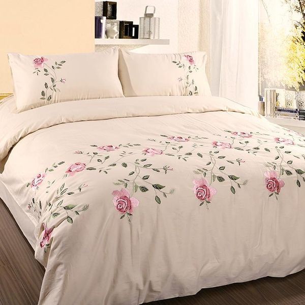 vintage flowers embroidered white pink grey duvet cover bed sheet pillowcases twin full king size cotton soft bedding set
vintage flowers embroidered white pink grey duvet cover bed sheet pillowcases twin full king size cotton soft bedding set