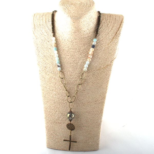 fashion jewelry natural stone & glass crystal long chain glass boll cross pendant necklaces for women ethnic necklace, Silver
fashion jewelry natural stone & glass crystal long chain glass boll cross pendant necklaces for women ethnic necklace, Silver