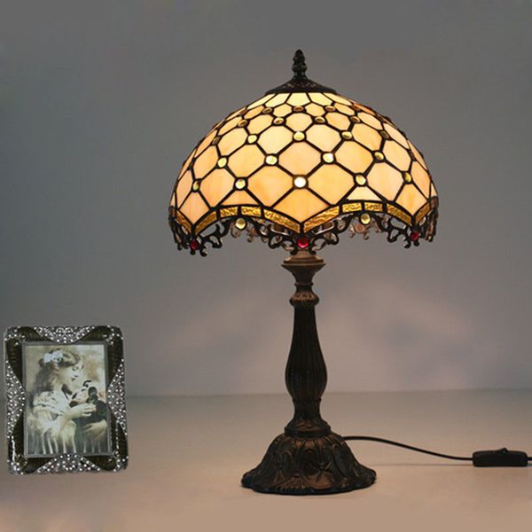 12 inch european stained glass art table lamp for dining room bedroom bedside lamp creative yellow beads decoration study desk lamp
12 inch european stained glass art table lamp for dining room bedroom bedside lamp creative yellow beads decoration study desk lamp