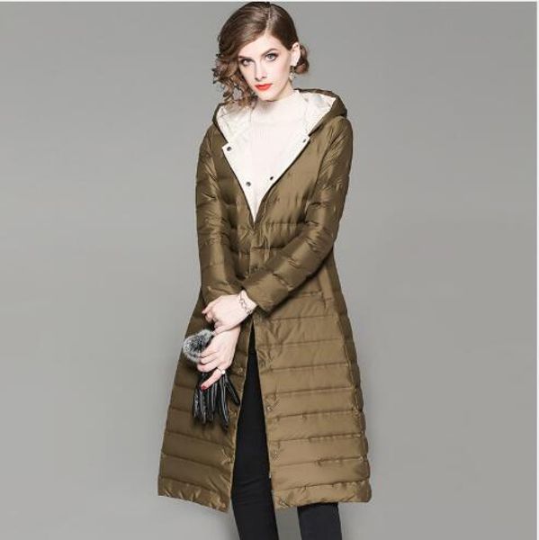 women down coat 2018 new winter long scetion sing breasted snow parka female outwear casual slim fit warm white duck down jacket, Black
women down coat 2018 new winter long scetion sing breasted snow parka female outwear casual slim fit warm white duck down jacket, Black