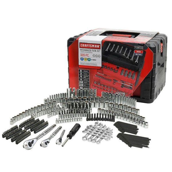 Craft man 320 piece mechanic tool et w ca e ocket wrench ratchet bit kit
Craft man 320 piece mechanic tool et w ca e ocket wrench ratchet bit kit