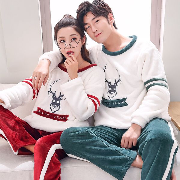 winter couple thickening pajamas print cartoon long-sleeved flannel pajamas warm home clothing suit men women christmas gift, Black;red
winter couple thickening pajamas print cartoon long-sleeved flannel pajamas warm home clothing suit men women christmas gift, Black;red