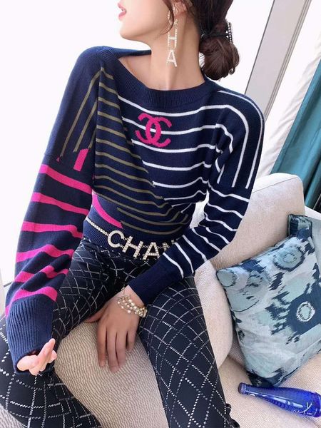 326 2020 summer brand same style sweater crew neck pullover striped long sleeve letter luxury womens clothes qian, White;black
326 2020 summer brand same style sweater crew neck pullover striped long sleeve letter luxury womens clothes qian, White;black