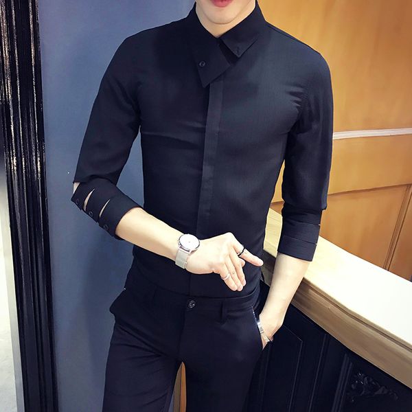 british style shirt men 2020 summer new slim fit tuxedo shirt night club personality half sleeve party dress shirts social 3xl, White;black
british style shirt men 2020 summer new slim fit tuxedo shirt night club personality half sleeve party dress shirts social 3xl, White;black