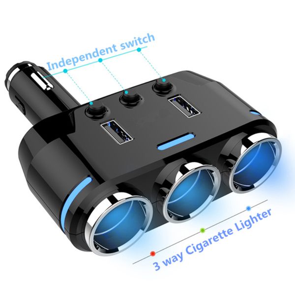 auto dc 12v car cigarette lighter socket splitter 3way dual usb charger power adapter
auto dc 12v car cigarette lighter socket splitter 3way dual usb charger power adapter