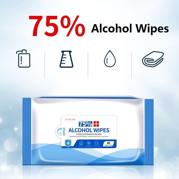75% alcohol wipes 40 tablet/box antibacterial disinfectant wipes portable antiseptic wet wipes
75% alcohol wipes 40 tablet/box antibacterial disinfectant wipes portable antiseptic wet wipes