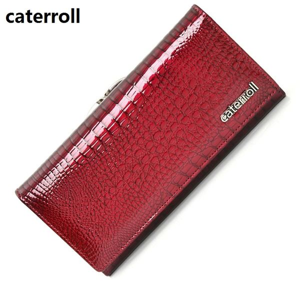 

women wallets genuine leather female purse alligator long ladies clutch purses 2019 new famous designer money bag, Red;black