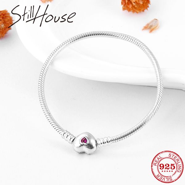 real 925 sterling silver snake bone chain heart shape pink cz charming bracelets fashion women jewelry valentine's day gift 2019, Golden;silver
real 925 sterling silver snake bone chain heart shape pink cz charming bracelets fashion women jewelry valentine's day gift 2019, Golden;silver