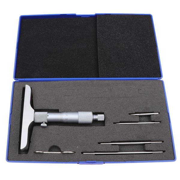 depth micrometer 0-4inch micrometers gauge with 6 rods measuring tools
