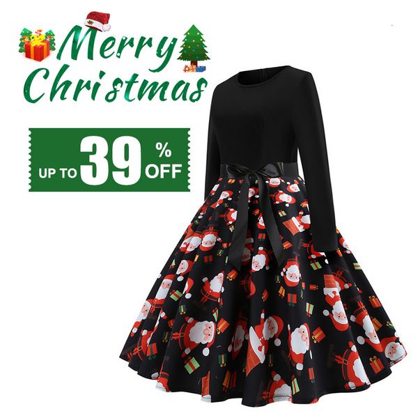 ricorit women christmas dress swing elegant women print dress party dresses long sleeve vintage robe plus size, Black;gray
ricorit women christmas dress swing elegant women print dress party dresses long sleeve vintage robe plus size, Black;gray