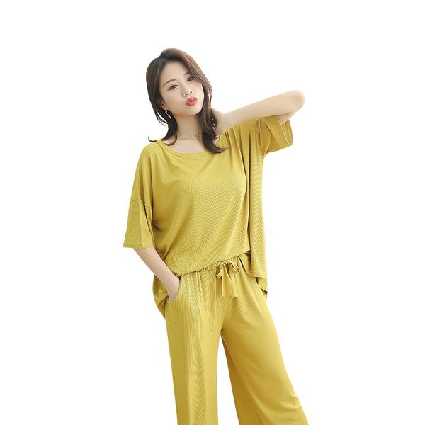 men's sleepwear plus size women's tracksuit pajamas women thin 2021 style short sleeve shirt+capri pants 2 pieces set crew neck, Black;brown
men's sleepwear plus size women's tracksuit pajamas women thin 2021 style short sleeve shirt+capri pants 2 pieces set crew neck, Black;brown