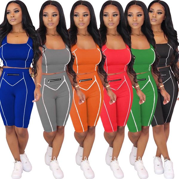 womens 2 two piece tracksuits summer sleeveless vest crop zipper skinny biker shorts outfits sets gym sportswear plus size clothing, Gray
womens 2 two piece tracksuits summer sleeveless vest crop zipper skinny biker shorts outfits sets gym sportswear plus size clothing, Gray