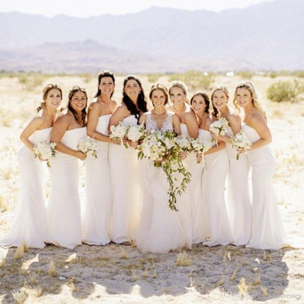 2020 mermaid bridesmaids dresses long simple strapless sweep train formal maid of honor prom gowns robes de demoiselle d'honneur, White;pink
2020 mermaid bridesmaids dresses long simple strapless sweep train formal maid of honor prom gowns robes de demoiselle d'honneur, White;pink