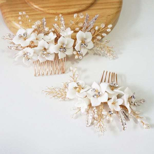 delicate porcelain flower wedding hair comb handmade bridal headpiece brides jewelry women party prom hair accessories 2020, Golden;white
delicate porcelain flower wedding hair comb handmade bridal headpiece brides jewelry women party prom hair accessories 2020, Golden;white