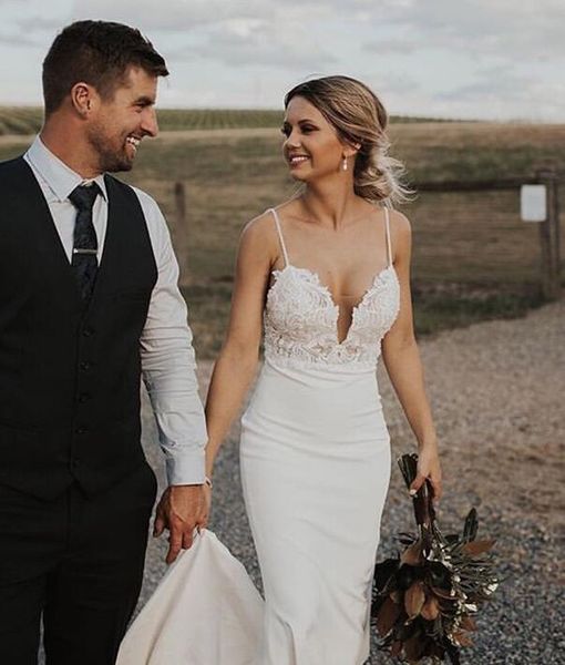 mermaid boho wedding dresses backless spaghetti straps lace spandex bridal gowns 2020 bohemian outdoor vestido de noiva, White
mermaid boho wedding dresses backless spaghetti straps lace spandex bridal gowns 2020 bohemian outdoor vestido de noiva, White