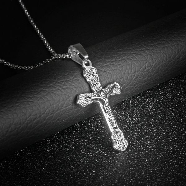 pendant necklaces the testament gospel jesus on cross jewelry titanium steel necklace christianity retro religious belief chain lp1176, Silver
pendant necklaces the testament gospel jesus on cross jewelry titanium steel necklace christianity retro religious belief chain lp1176, Silver