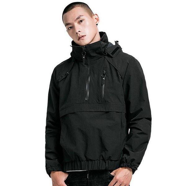 side zipper opening stylish windbreaker men's hodded jackets hip hop 2019 autumn casual pullover windcheater coats streetwear, Black;brown
side zipper opening stylish windbreaker men's hodded jackets hip hop 2019 autumn casual pullover windcheater coats streetwear, Black;brown