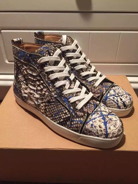 men fashion casual shoes high sports lace up spiked shoes red bottom rantus orlato flat high "graffiti" luxury sneakers, Black
men fashion casual shoes high sports lace up spiked shoes red bottom rantus orlato flat high "graffiti" luxury sneakers, Black