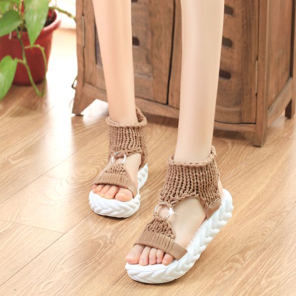 sandals female fairy wind 2020 new summer woolen woven large size wild thick bottom sponge cake roman women's shoes, Black
sandals female fairy wind 2020 new summer woolen woven large size wild thick bottom sponge cake roman women's shoes, Black