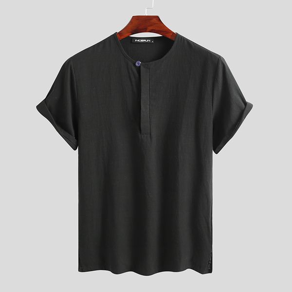 incerun cotton casual shirt men crew neck streetwear breathable solid color harajuku camisa 2020 short sleeve summer mens blouse, White;black
incerun cotton casual shirt men crew neck streetwear breathable solid color harajuku camisa 2020 short sleeve summer mens blouse, White;black