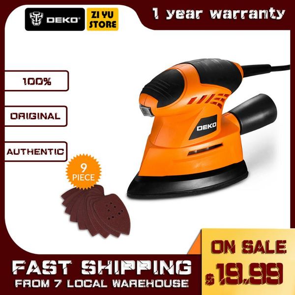 deko tmms01 130w mouse sander with 9 sheets of sandpaper dust exhaust