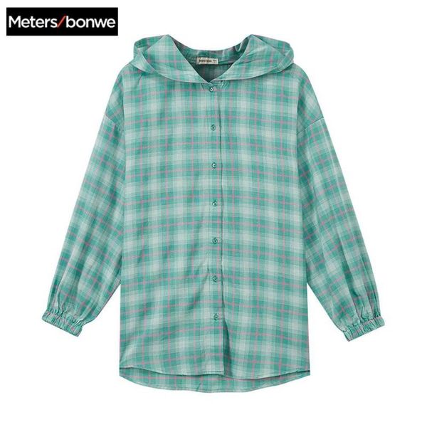 women's blouses & shirts metersbonwe hooded shirt clothing blouse 2021 spring summer trend personality student loose plaid, White
women's blouses & shirts metersbonwe hooded shirt clothing blouse 2021 spring summer trend personality student loose plaid, White