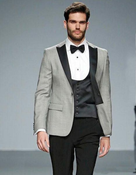 fashion light grey groom tuxedos peak lapel groomsmen mens wedding wear excellent man jacket blazer 3 piece suit(jacket+pants+vest), Black;gray
fashion light grey groom tuxedos peak lapel groomsmen mens wedding wear excellent man jacket blazer 3 piece suit(jacket+pants+vest), Black;gray