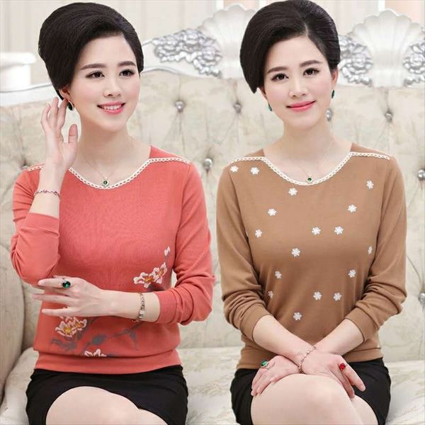 mom's autumn coat with foreign style thin loose base shirt short 40-year-old 50 middle-aged women's loose long sleeve, White
mom's autumn coat with foreign style thin loose base shirt short 40-year-old 50 middle-aged women's loose long sleeve, White