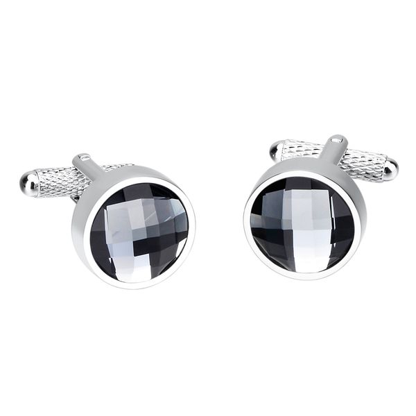 brass cufflink for father, husband, -round crystal, Silver
brass cufflink for father, husband, -round crystal, Silver