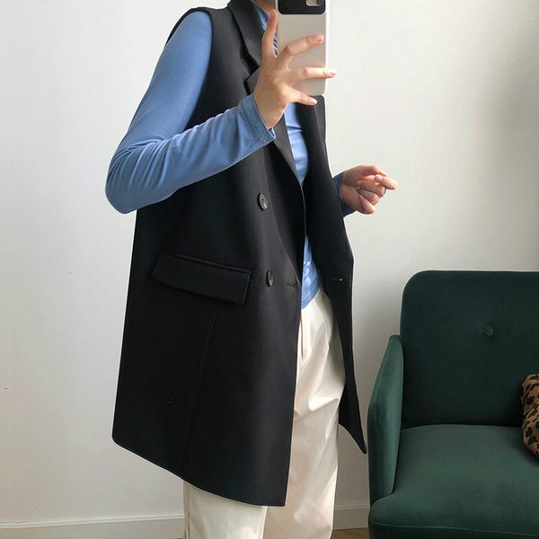 woven waistcoat women long casual black suit vest sleeveless jacket female vest loose plus size coat girl autumn outerwear hot, Black;white
woven waistcoat women long casual black suit vest sleeveless jacket female vest loose plus size coat girl autumn outerwear hot, Black;white