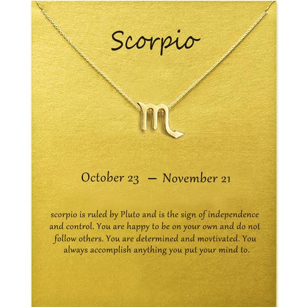 fashion jewelry 12 constellation scorpio pendant necklaces for women zodiac chains necklace gold silver color birthday gift
fashion jewelry 12 constellation scorpio pendant necklaces for women zodiac chains necklace gold silver color birthday gift