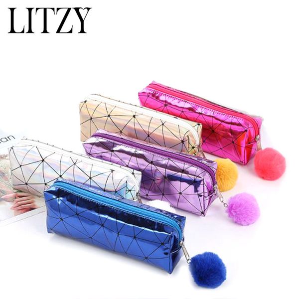 holographic lridescent laser school pencil case for girls boys pu pencil bag cute hairball box school stationery supplies
holographic lridescent laser school pencil case for girls boys pu pencil bag cute hairball box school stationery supplies
