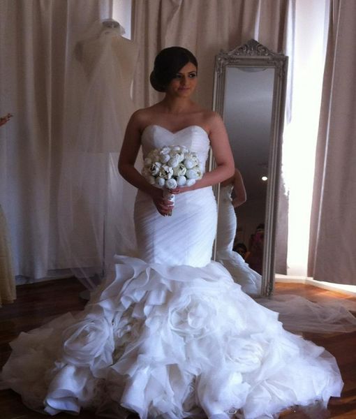 Real Photos High Quality Sweetheart Wedding Dresses Mermaid Vintage Organza Ruffles Wedding Bridal Gowns Sexy Back
Real Photos High Quality Sweetheart Wedding Dresses Mermaid Vintage Organza Ruffles Wedding Bridal Gowns Sexy Back