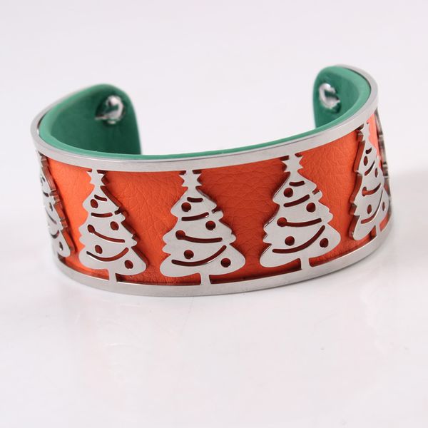 new year jewelry christmas tree stainless steel bracelet georgette bangles interchangeable leather cuff bracelet for women, Black
new year jewelry christmas tree stainless steel bracelet georgette bangles interchangeable leather cuff bracelet for women, Black