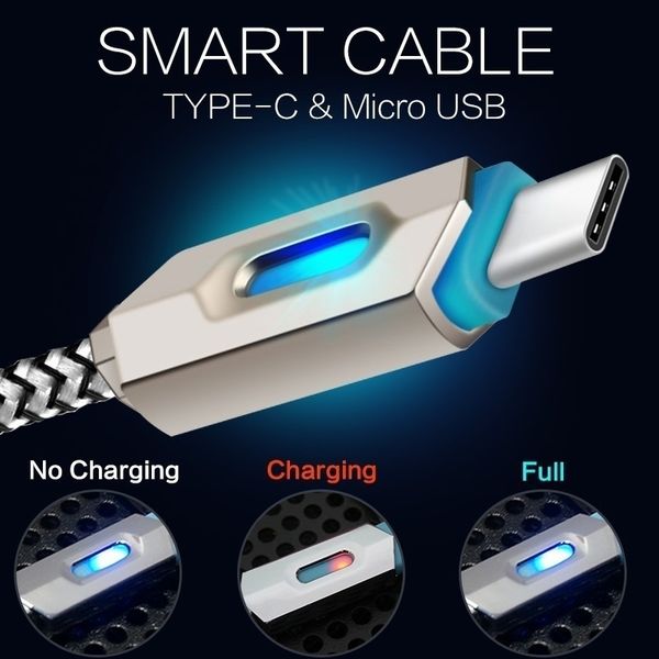 1m/2m type-c nylon charging cable data sync fast charge usb cable luminous led indicator light weaven data line for android samsung galaxy s
1m/2m type-c nylon charging cable data sync fast charge usb cable luminous led indicator light weaven data line for android samsung galaxy s