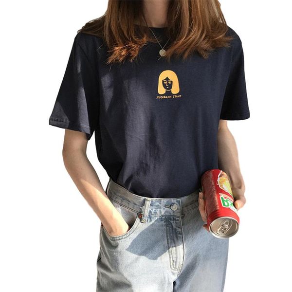 summer new style short-sleeved t-shirt female loose wild simple character printed bottoming shirt, White;red
summer new style short-sleeved t-shirt female loose wild simple character printed bottoming shirt, White;red