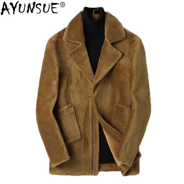 ayunsue autumn winter real fur coat men sheep shearling jacket 100% wool genuine fur coats short casual l18-3703 kj1302, Black
ayunsue autumn winter real fur coat men sheep shearling jacket 100% wool genuine fur coats short casual l18-3703 kj1302, Black