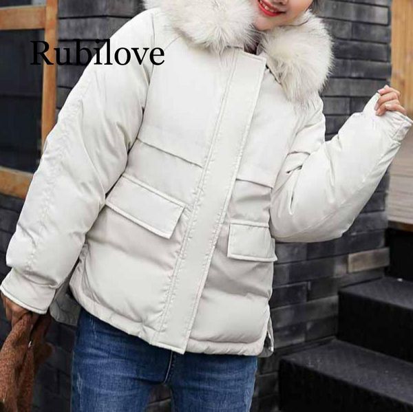 women's down & parkas rubilove winter jacket women large fur collar wadded female cotton-padded jackets thickening coat, Black
women's down & parkas rubilove winter jacket women large fur collar wadded female cotton-padded jackets thickening coat, Black