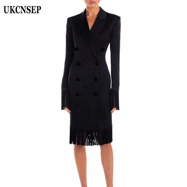 ukcnsep 2019 new chic black dress women long sleeve v neck double-breasted bodycon tassel cocktail party dress vestidos, Black;gray
ukcnsep 2019 new chic black dress women long sleeve v neck double-breasted bodycon tassel cocktail party dress vestidos, Black;gray